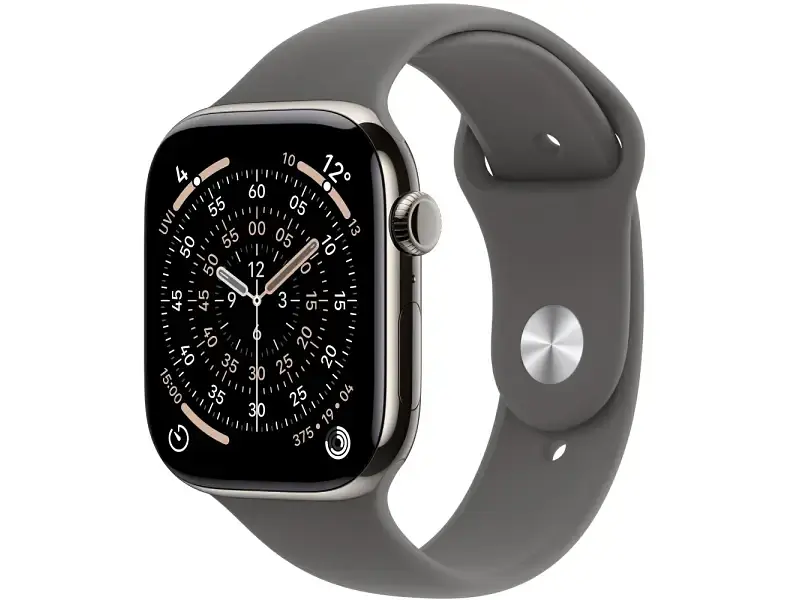 Смарт-годинник Apple Watch Series 11 GPS + Cellular 46mm Natural Tit. Case w. Stone Gray Sport Band - M/L (MFCX4)