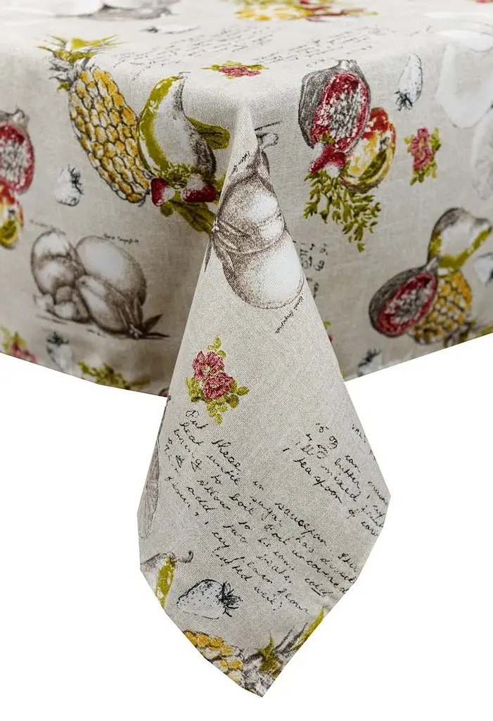 Скатерть Прованс Fruits 220х136 см бежево-серая (33054) - фото 2