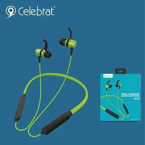 Наушники беспроводные с затылочной дугой Celebrat A15 зеленые - фото 7