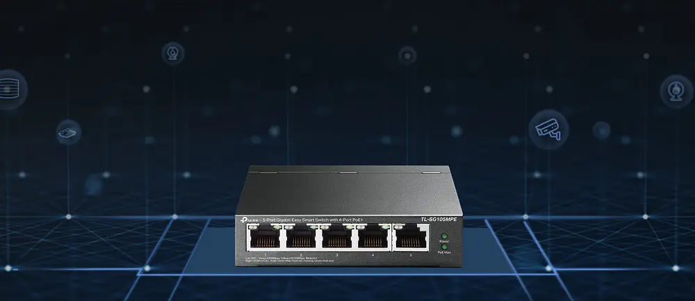 Коммутатор TL-SG105MPE 5xGE (4xPoE), 120Вт, WebSmart TP-Link teh0018181 - фото 3