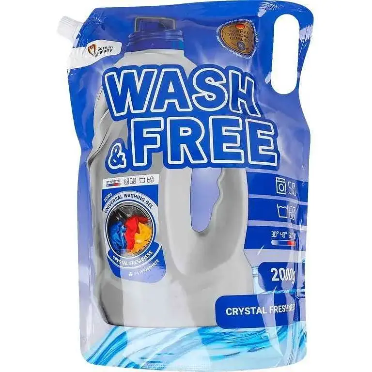 Гель для прання WASH & FREE 2л Універсальн Морська свіжість з нотками мінеральної солі (DOYPACK)