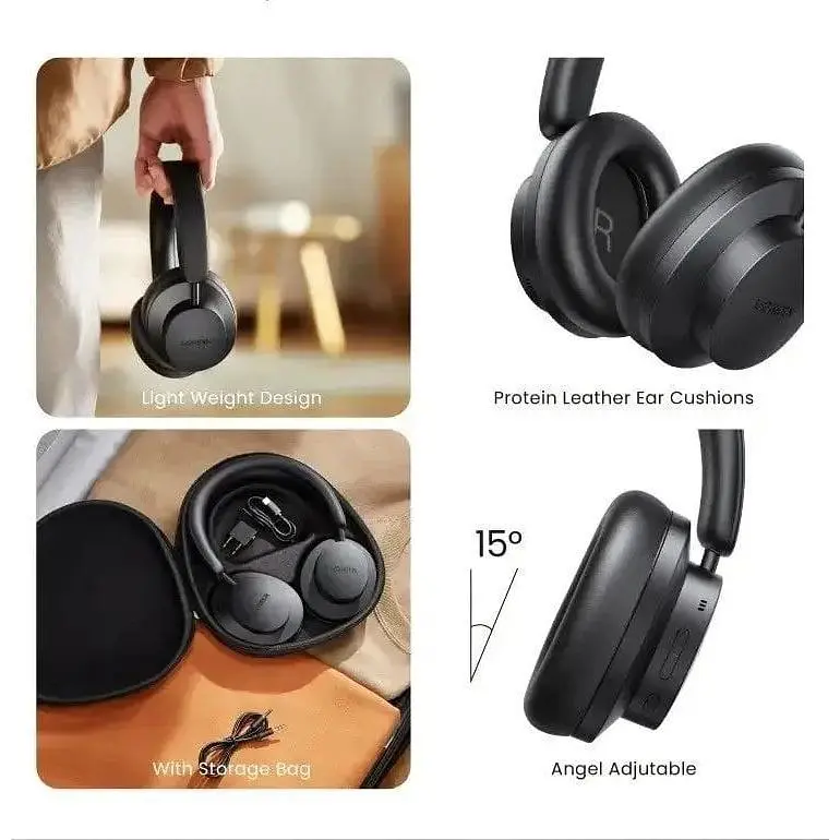 Наушники беспроводные Ugreen HP106 HiTune Max3 Hybrid (черные) - фото 9