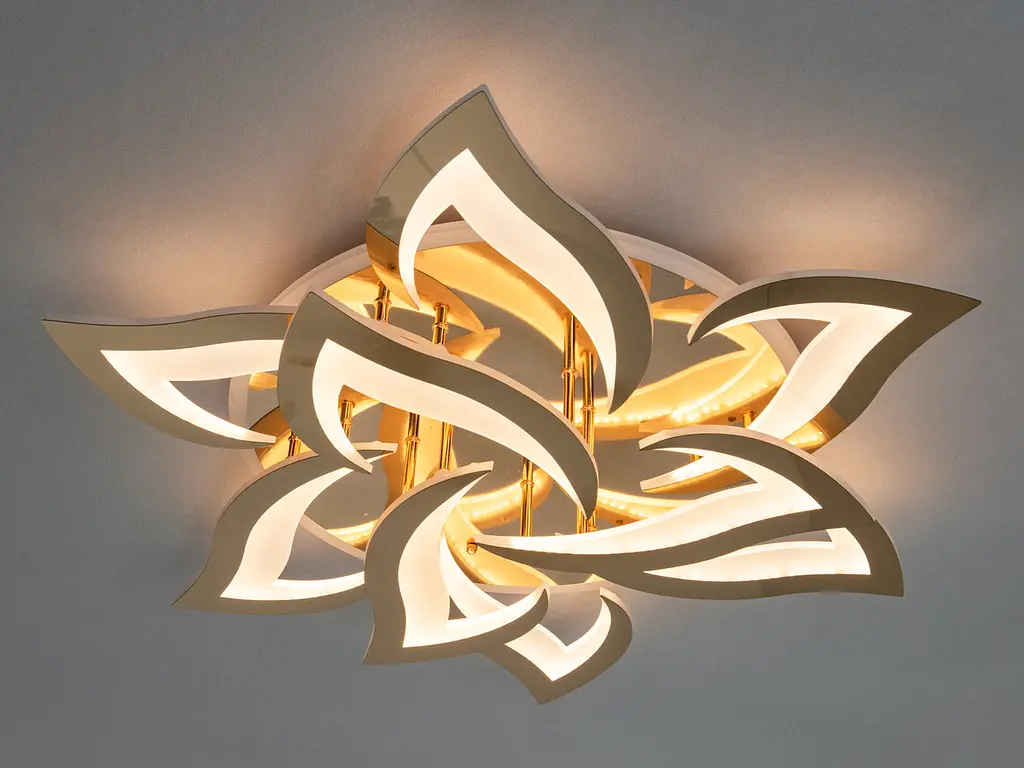 Стельовий світильник LED Diasha 8146/6+3G, 115W, 3200K-6500K, золото, сучасний стиль, декоративний - фото 3