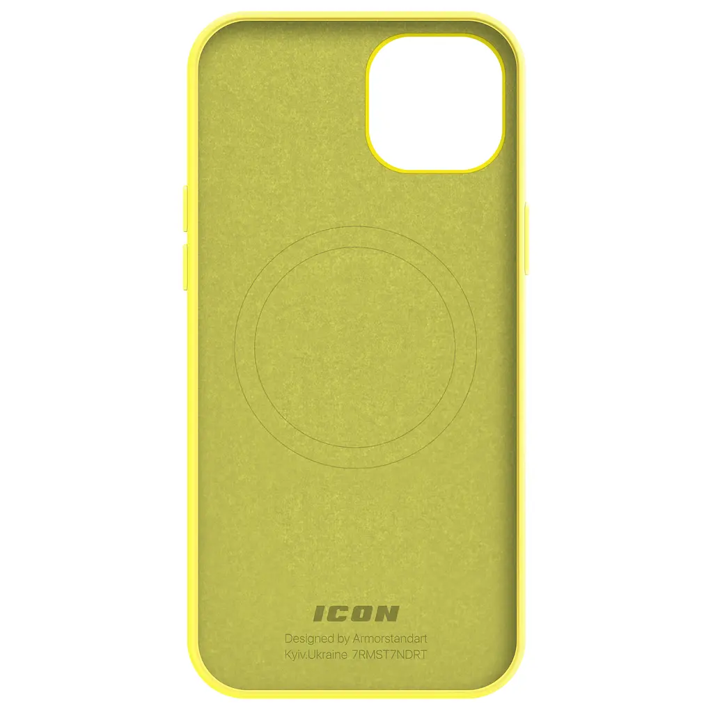 Силиконовый чехол с MagSafe для Apple iPhone 14 Plus, ICON2 MagCase, желтый, противоударный, панель с мягкой подкладкой, защита всего корпуса, поддержка беспроводной зарядки, совместим с защитными стеклами и пленками, ArmorStandart (ARM68400) - фото 2