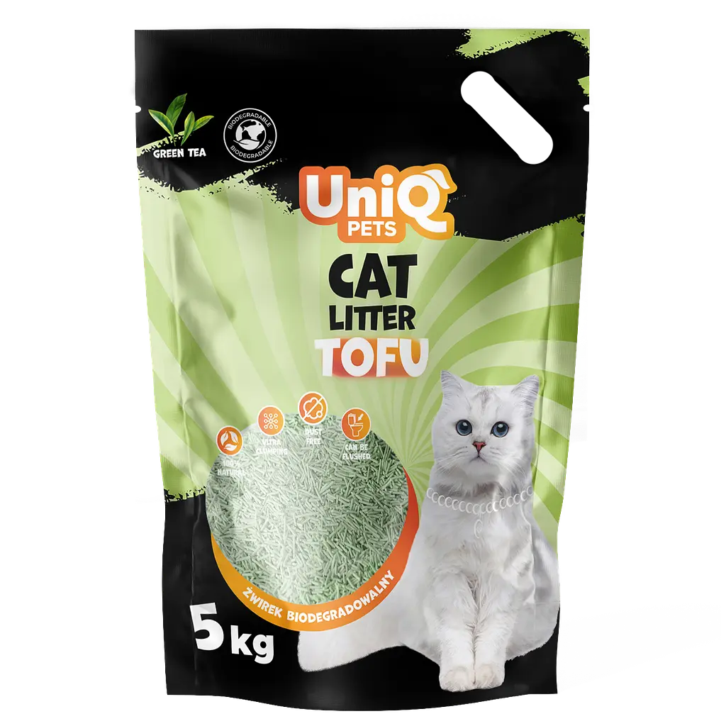 Наповнювач для котячих туалетів UniQ PETS Tofu Green Tea біорозкладний 5 кг