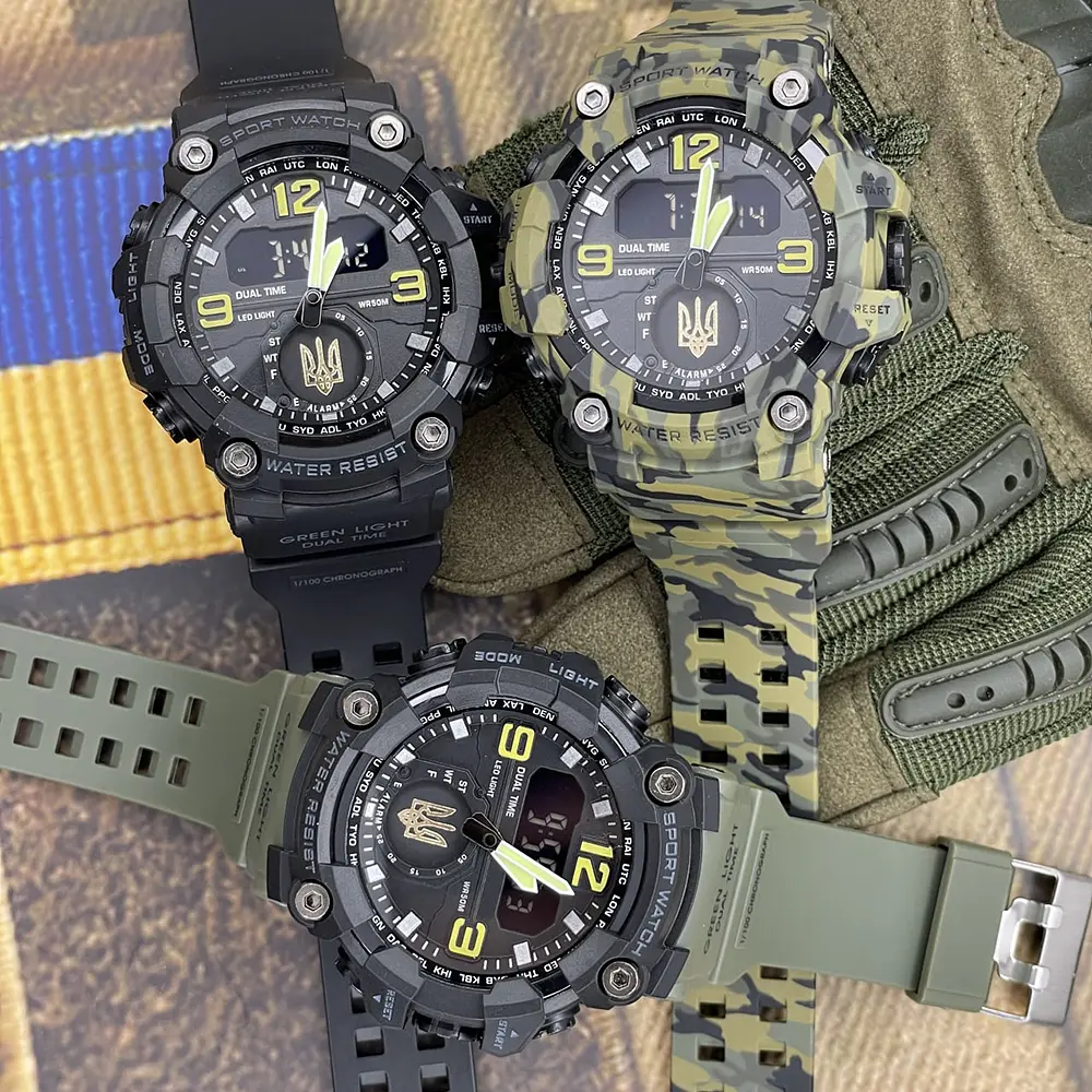 Чоловічий наручний годинник 003BKUAGD Тризуб золото Чорні + Коробка. Patriot acs0031061 - фото 4