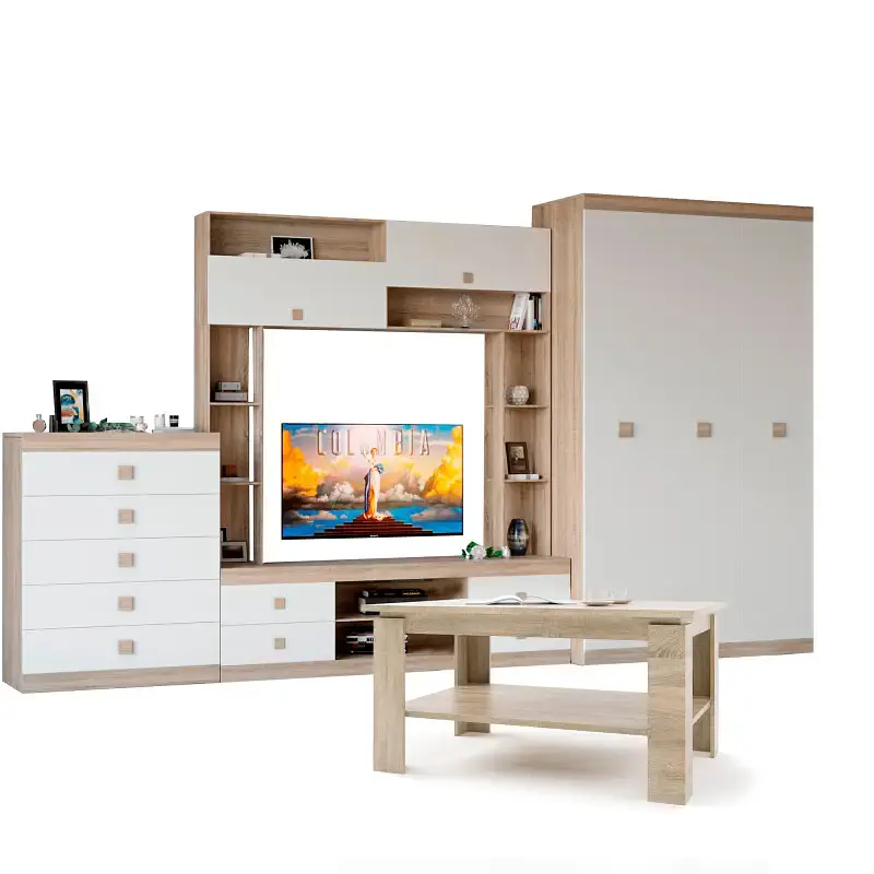 Вітальня Еверест Соната Комплект 28 (модульна - 4 елементи) дуб сонома/білий (EVR-2516) - фото 2