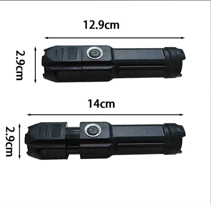 Ліхтарик зарядка USB, 3 режими, регульований фокус променя - фото 4