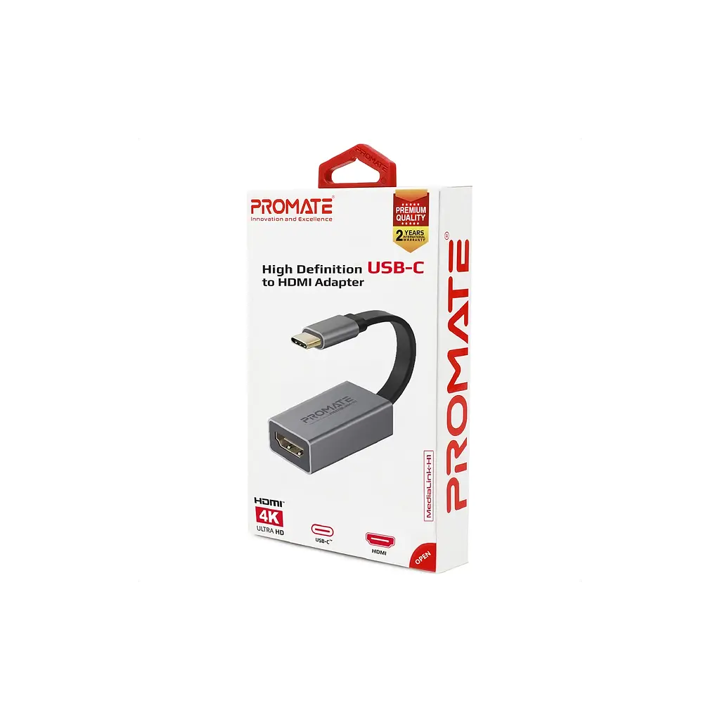 Перехідник USB-C to HDMI 4K30Hz grey Promate (medialink-h1.grey) - фото 2