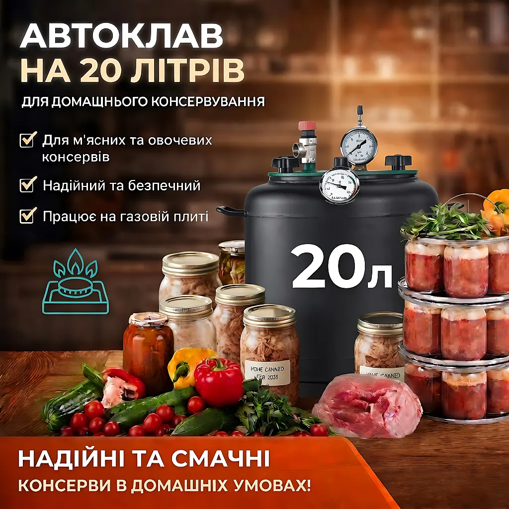 Автоклав для домашнього консервування газовий на 20л - фото 2