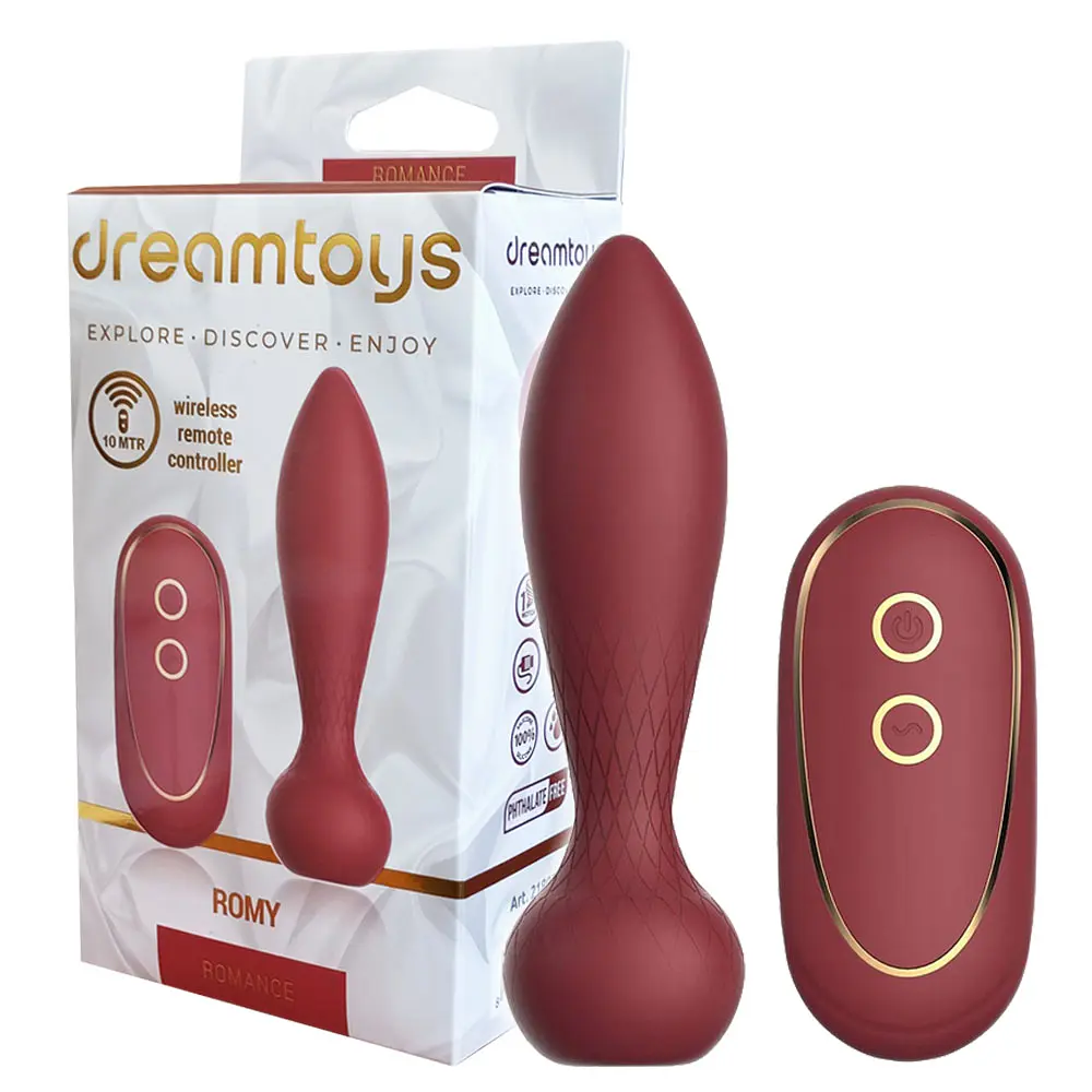Анальна пробка Dream Toys Romance Romy 13.8 см (бордовий) - фото 4