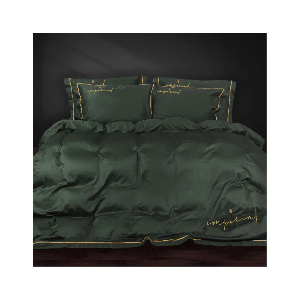 Постельное белье MirSon Сатин Imperial Satin Emerald 160х220 полуторный Евро (2200008576226)