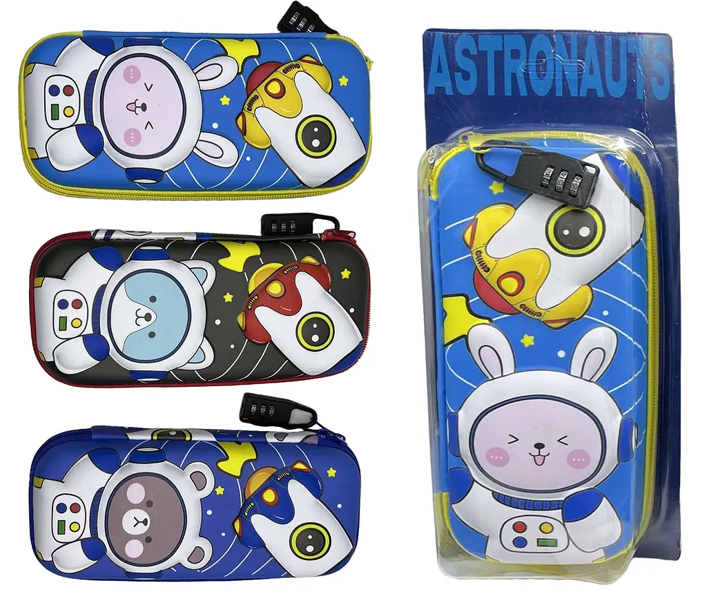 Пенал-косметичка EVA на кодовому замку Звірята-космонавти, 4x36 см (В асортименті) - фото 2