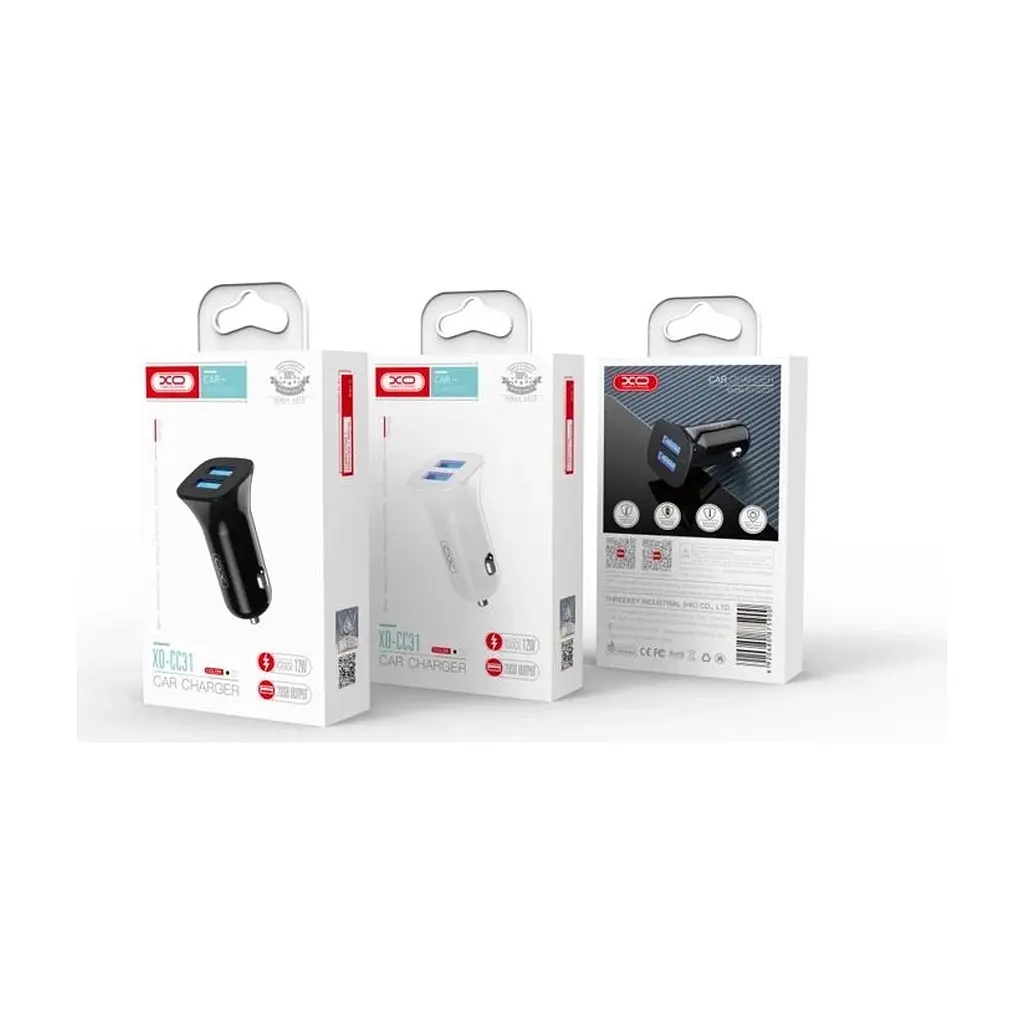 Зарядний пристрій XO CC31 2.4A/2 USB White (XO-СC31-WH) - фото 2
