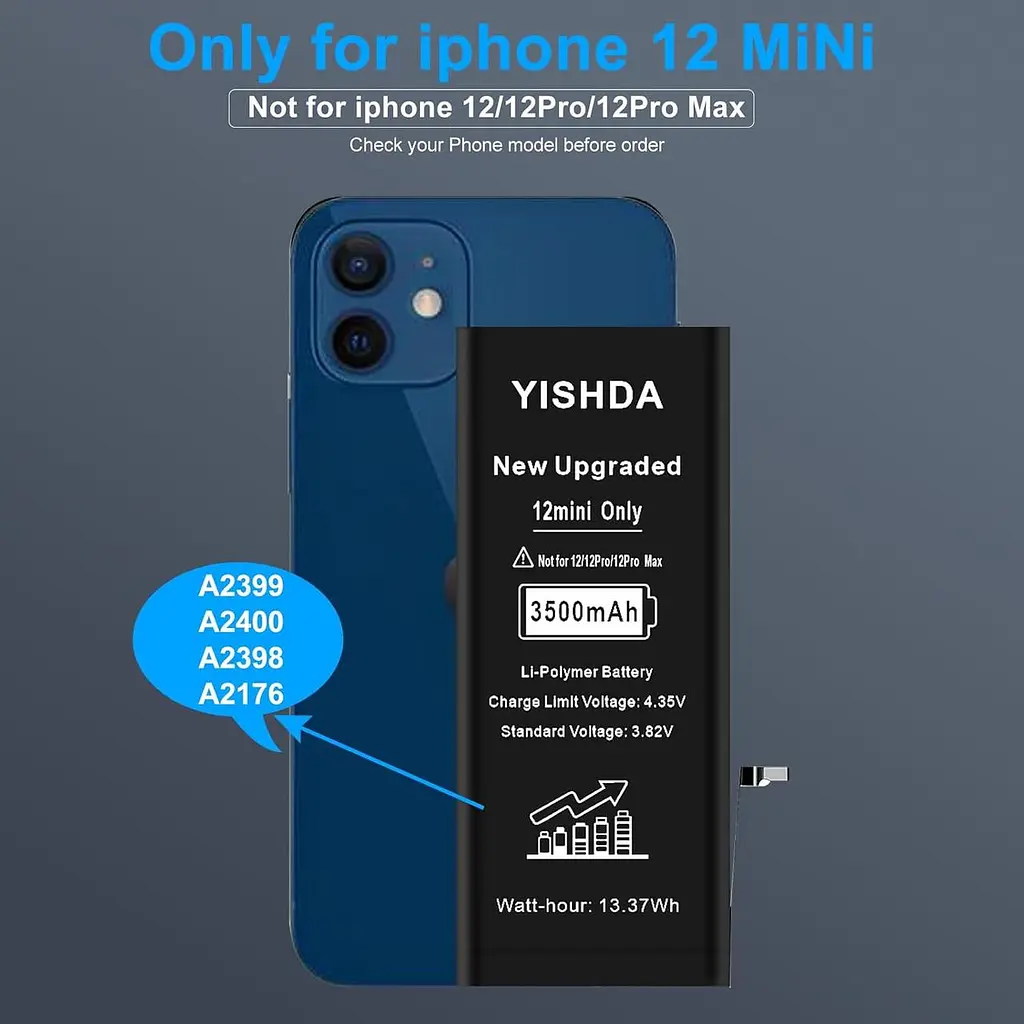 Акумулятор YISHDA 3500mAh для iPhone 12 Mini (A2399/A2400/A2398/A2176) з набором інструментів - фото 3