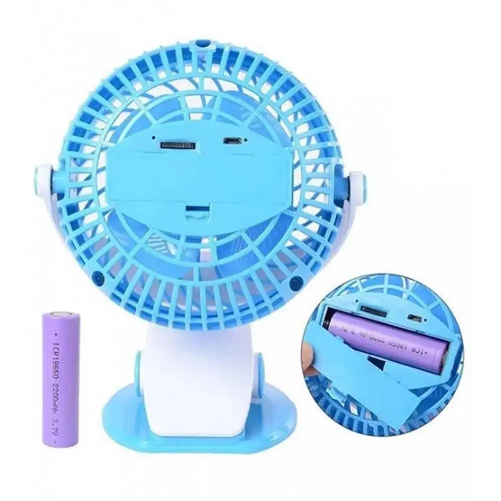 Вентилятор Міні USB з прищіпкою Mini fan LY-582 • Портативний настільний вентилятор з акумулятором і кріпленням - фото 2