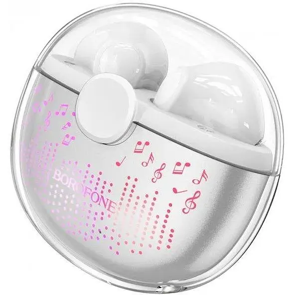 Беспроводные наушники Borofone BW15 блютуз стерео гарнитура белая - фото 3