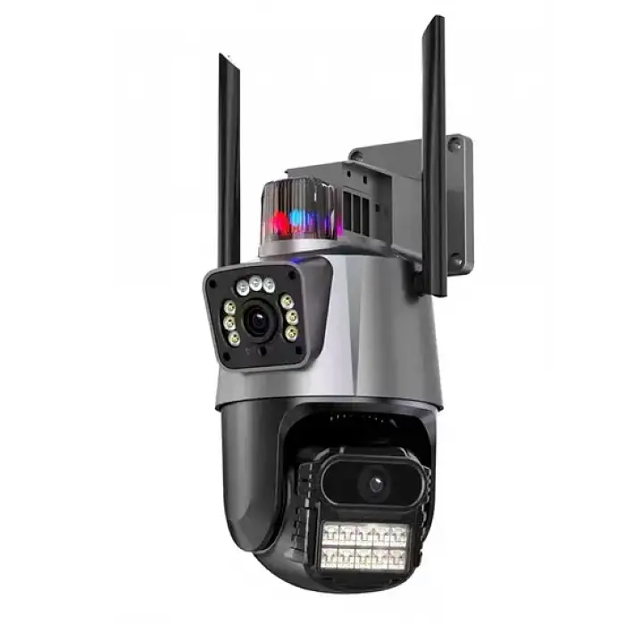 Вулична охоронна WIFI камера відеоспостереження Dual Lens Поворотна камера спостереження з бузком - фото 5