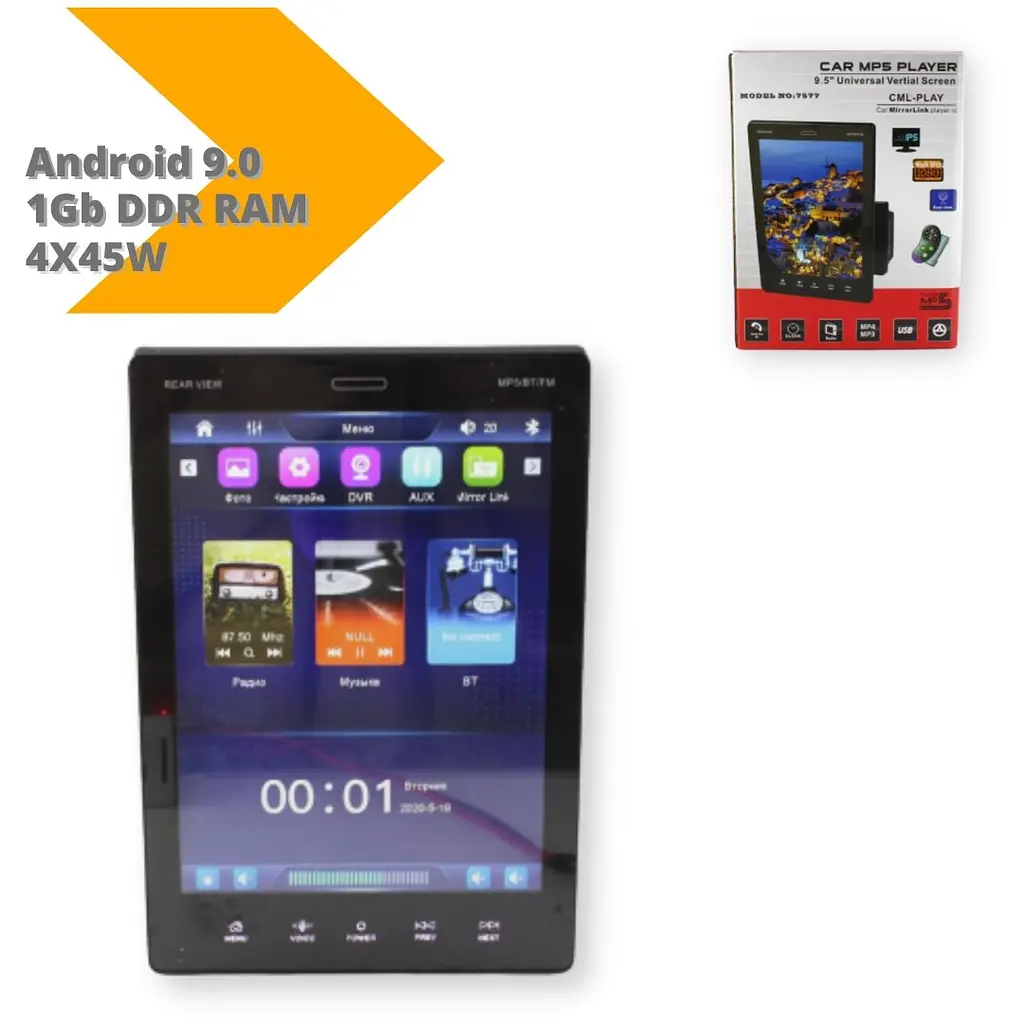 Автомагнитола XPRO 2Din с экраном 9.5'' Tesla Style черный (7577_2640) - фото 4