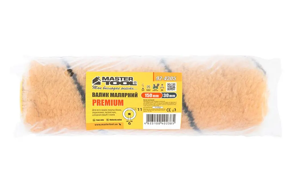 Малярний валик преміум Mastertool 6 х 30 х 150 мм (в упаковці 5 шт.) 92-4305 - фото 3