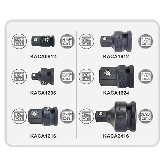 Набір перехідників ударних 1/4"-3/4" 6 од. Toptul GDAI0602 - фото 2