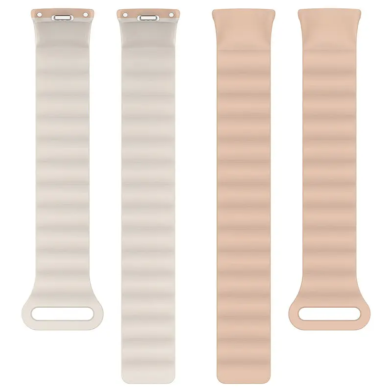 Ремінець Dual-color Magnetic для Xiaomi Mi Band 9/8/10 Beige / White - фото 4