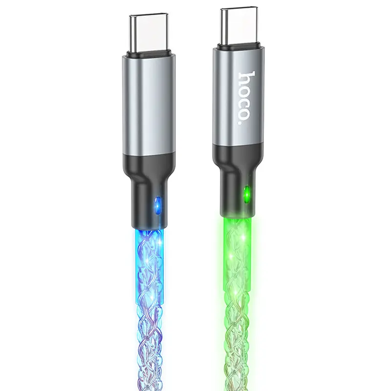 Дата кабель Hoco U 112 Shine Type-C to Type-C 60 W (1 m) Gray