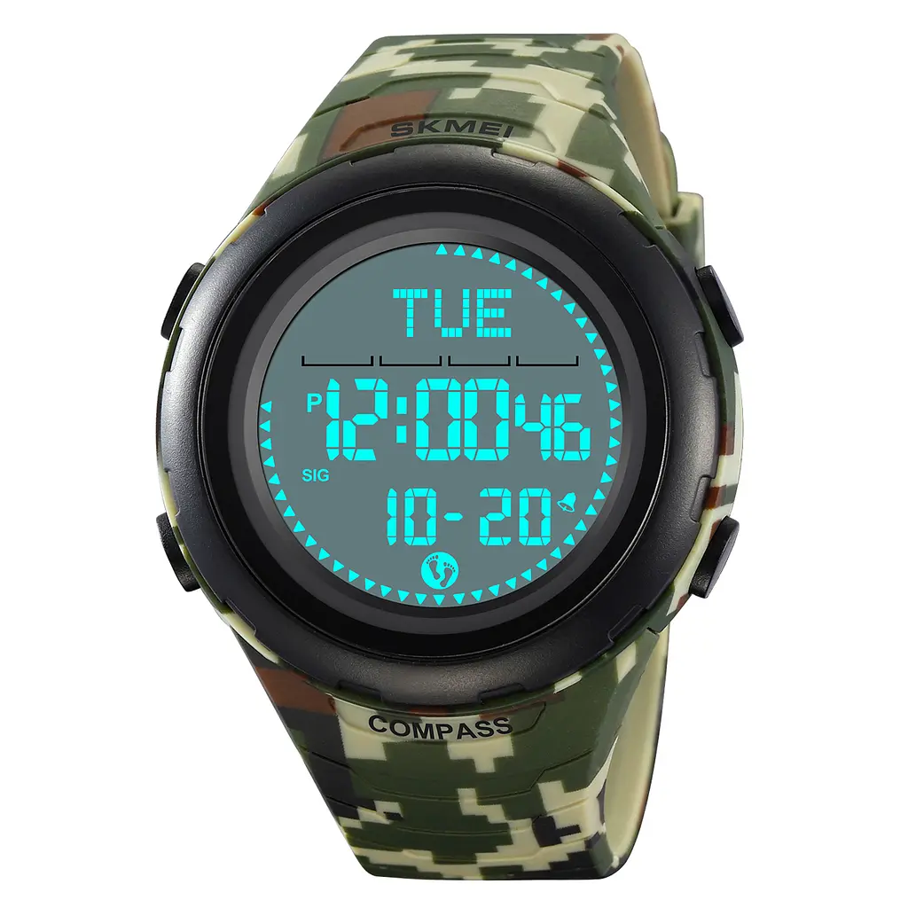 Чоловічий наручний годинник 2166CMGN Army Green Camouflage Skmei acs0030205 - фото 2