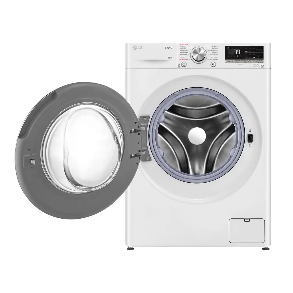 Пральна машина LG фронтальна, 8,5кг, 1200, A+++, 48см, дисплей, пара, інвертор, білий (F2V7GS9WW) - фото 3