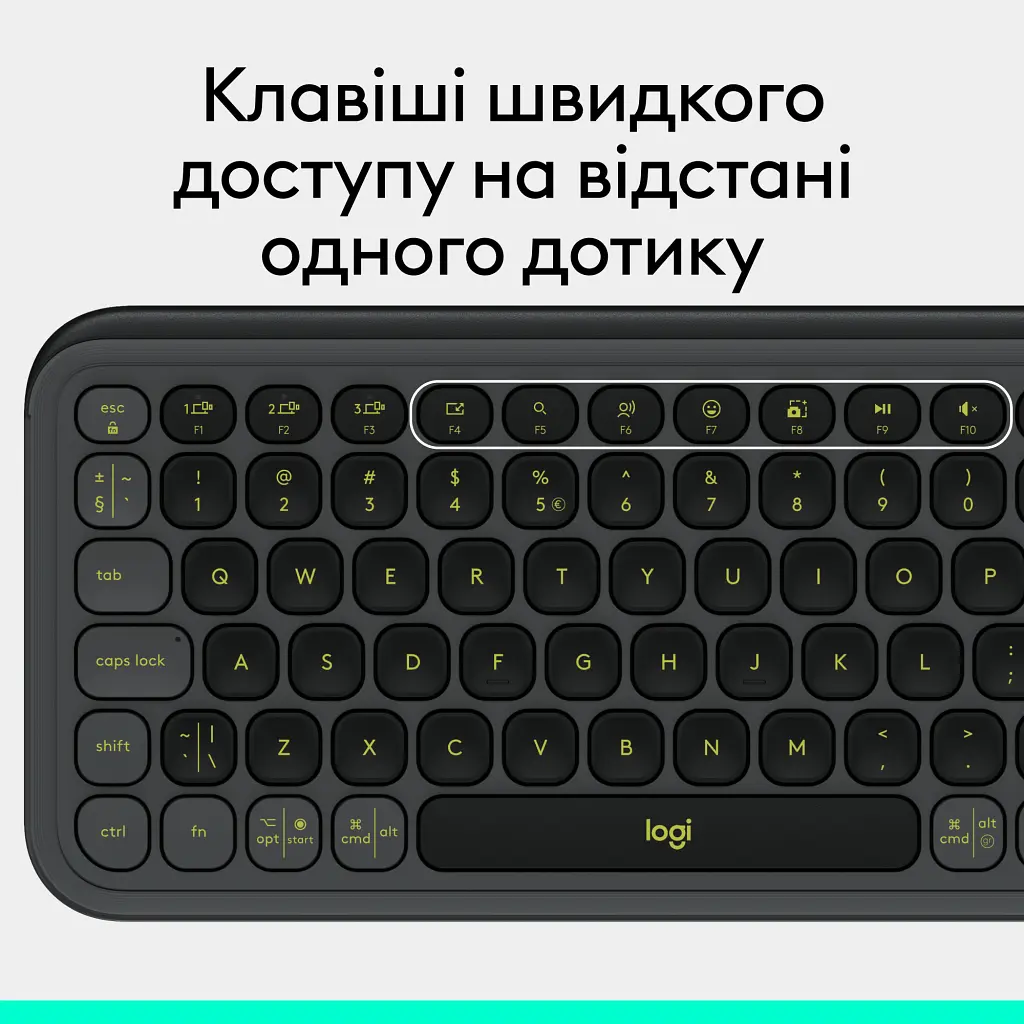 Клавиатура Logitech POP Icon Keys Bluetooth UA Graphite (920-013157) - фото 8
