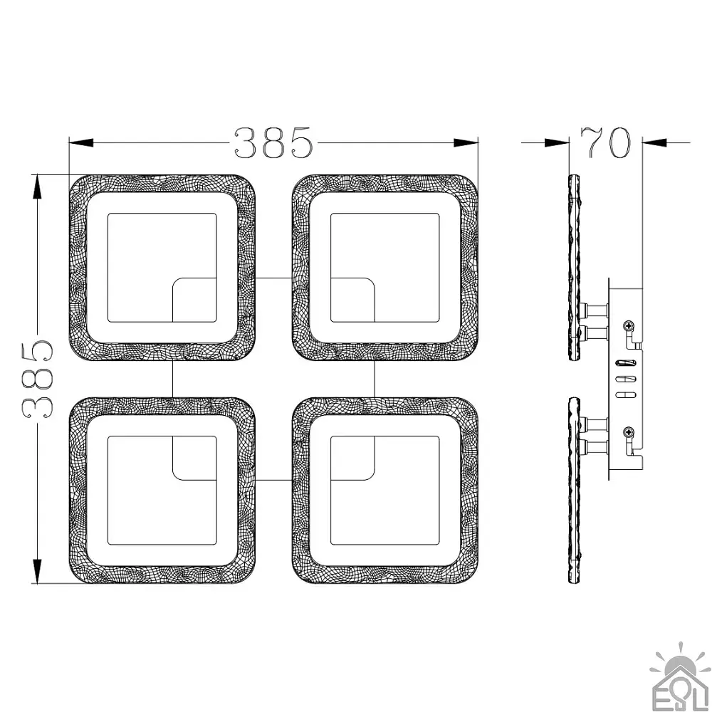 Смарт люстра керована світлодіодна ROOM ICE RGB 5S 70 Вт SMART 385×385×75 мм Чорна ESLLSE - фото 6