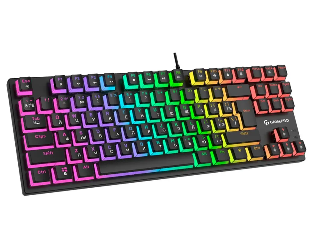 Клавиатура игровая механическая GamePro MK-80R USB Red switch (Linear) RGB Black - фото 3