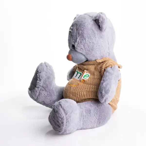 Мягкая игрушка с пледом 110х140 см Мишка Тедди в коричневом свитере серый детский плюшевый плед игрушка подушка детская ТМ COLORFUL HOME 509-35GBR - фото 3