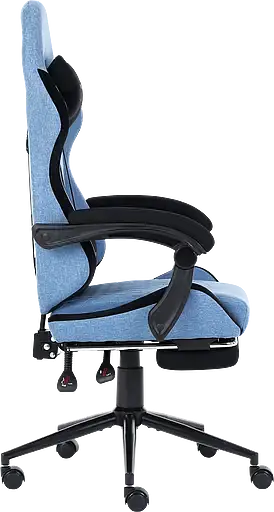 Геймерське крісло GT Racer чорне зі світло-синім (X-2324 Fabric Light Blue/Black Suede) - фото 3