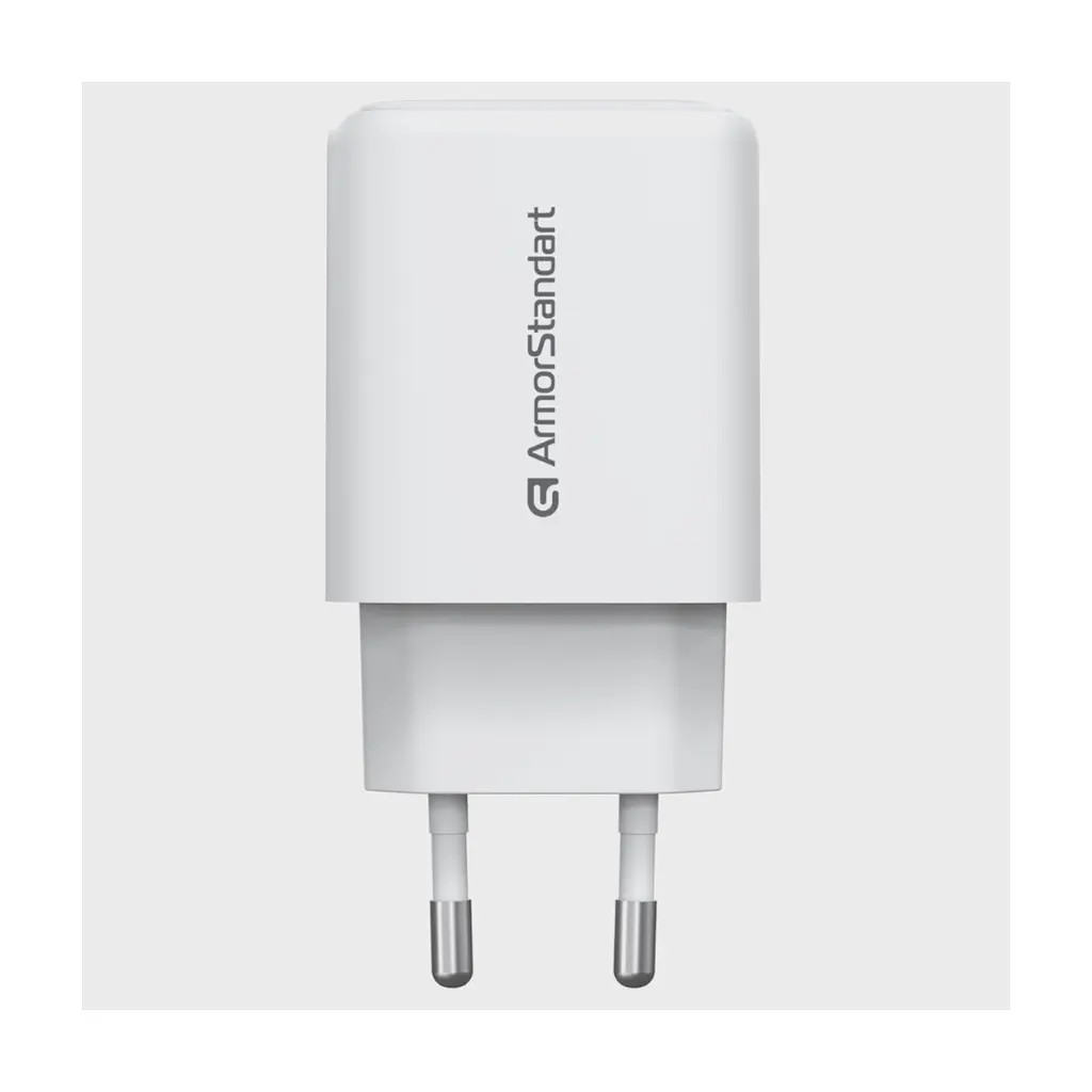 Зарядний пристрій Armorstandart 1xUSB-C + 1xUSB 25W GaN white (ARM89532)