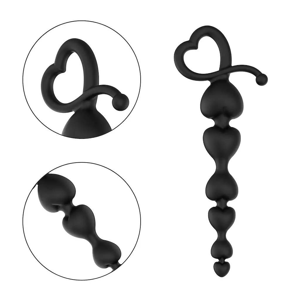 Анальний ланцюжок Erospace Wild Play C2 18.3 см (чорний) - фото 6