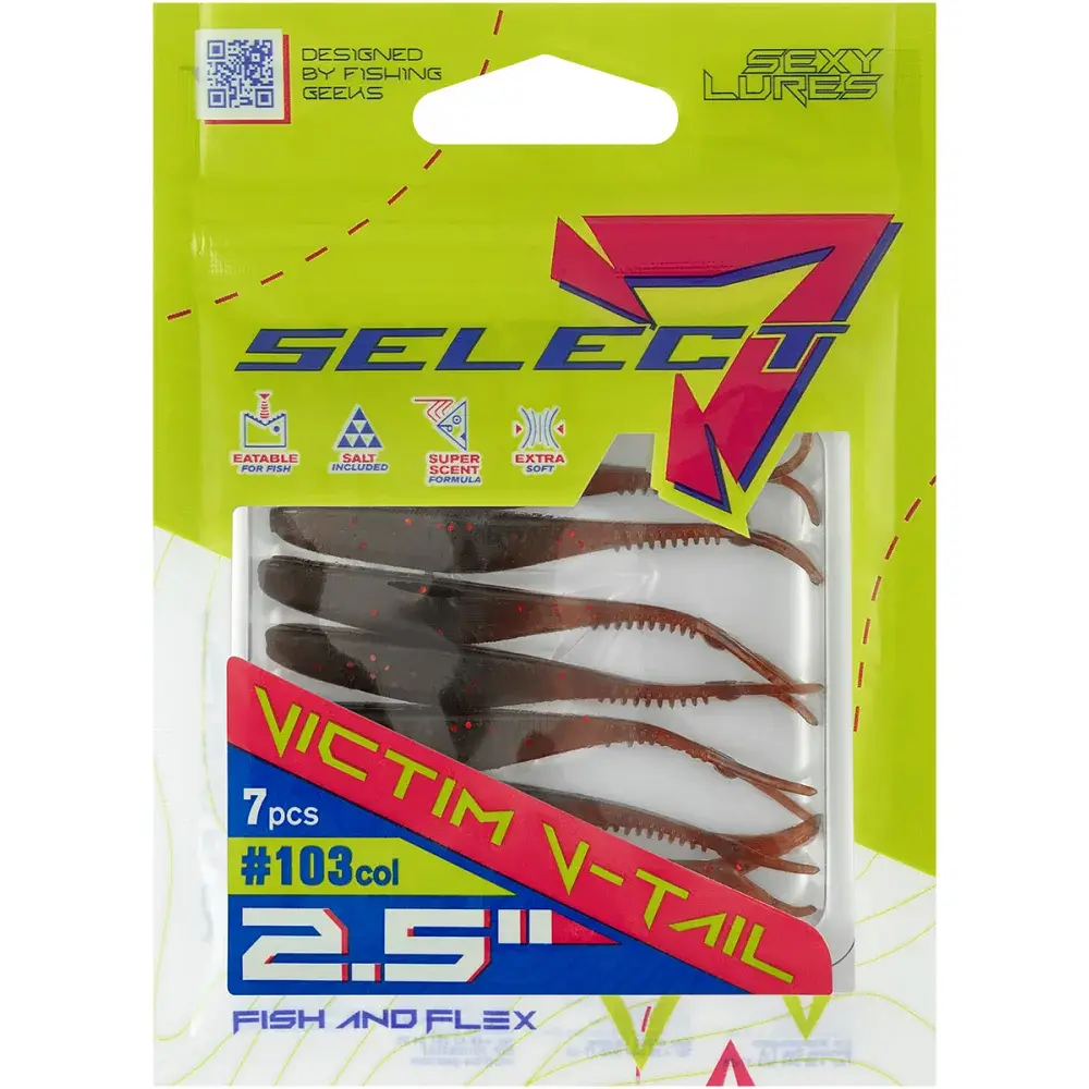 Силікон Select Victim V-Tail 2.5" 103 FE (7 шт/уп) - фото 2