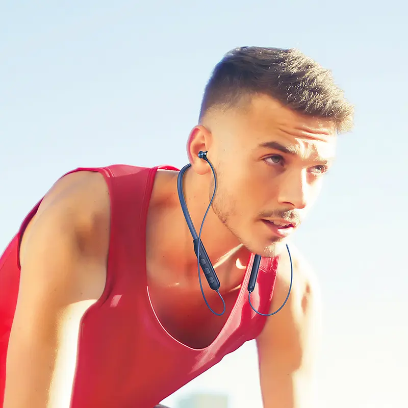 Бездротові спортивні навушники HOCO ES64 Easy Sound sports BT earphones Navy Blue - фото 2