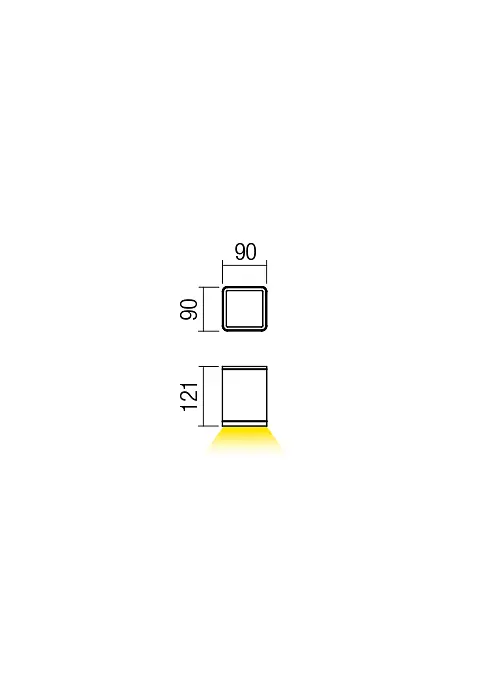 Стельовий світильник BETA PL LED COB 6W IP54 DB 3000K (SQ)(5.1.2) Redo 9456 - фото 2