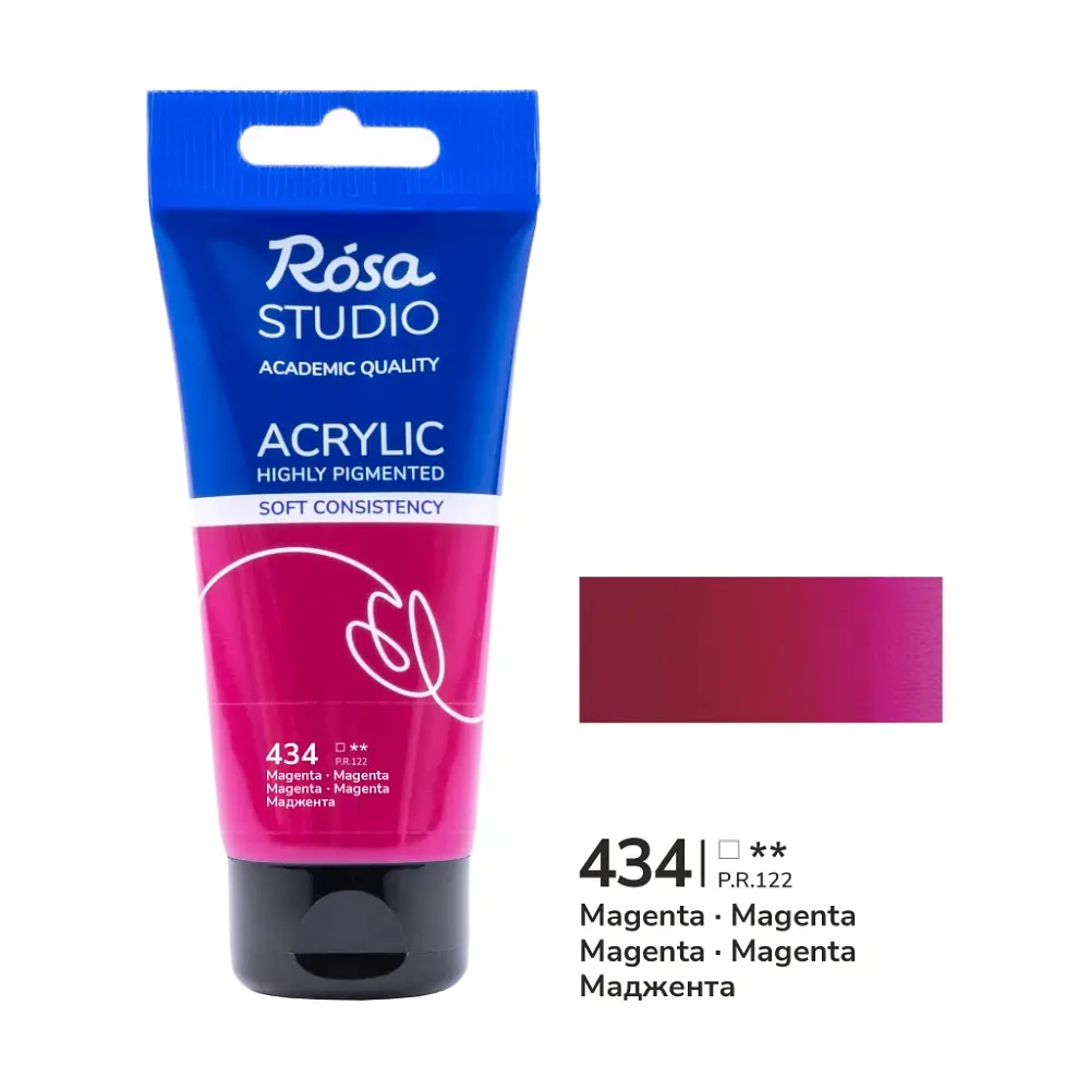 Фарба акрилова Маджента (434) 75 мл ROSA Studio (4823098528043)