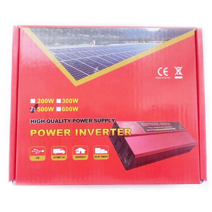 Автомобільний інвертор Solar Power Inverter Aton 007 c 12V на 220V 500W модифікована синусоїда Red, 1 розетка, 1 USB (11030) - фото 4