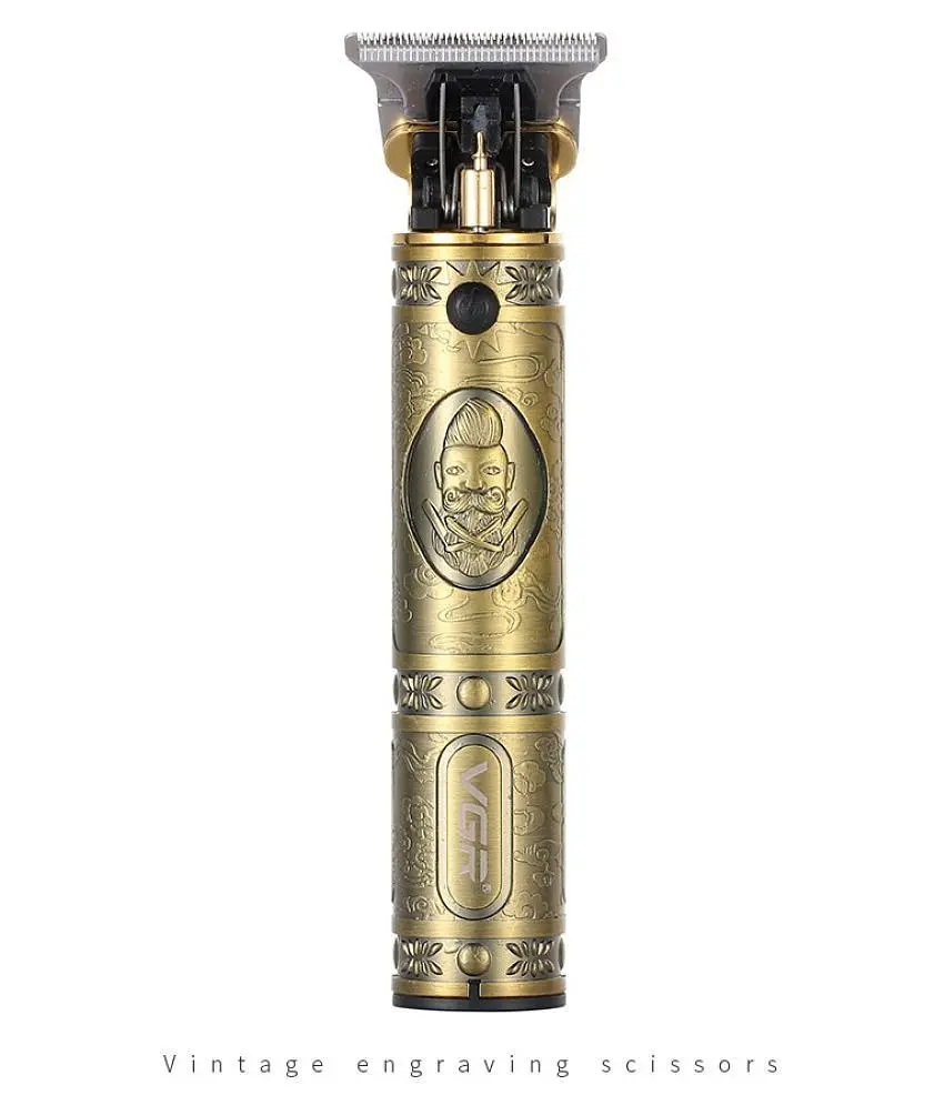 Машинка для стрижки волос VGR V-085 Gold, триммер для бороды, беспроводной окантовочный мужской, золотой - фото 4