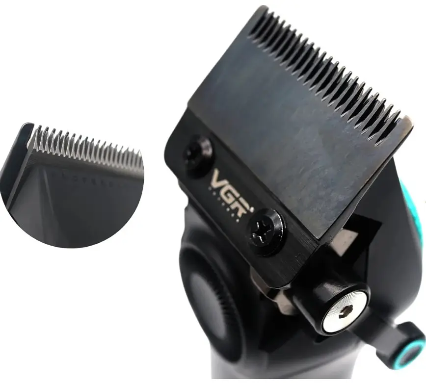 Машинка для стрижки VGR V-001 10 насадок LED Зелений (2390000031) - фото 6