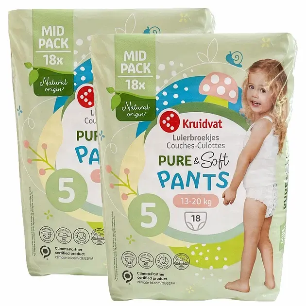 Підгузки-трусики Kruidvat Pure & Soft 5 (13-20 кг), 36 шт