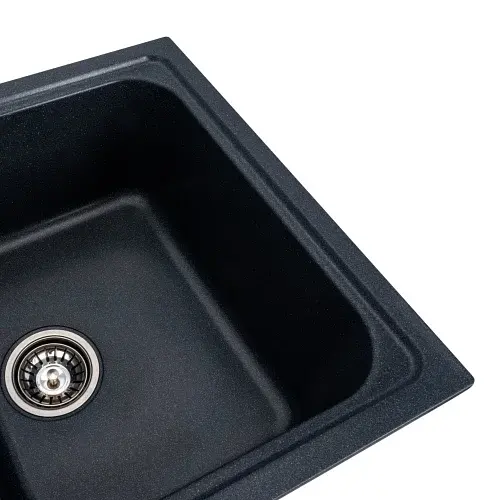 Кухонная мойка Platinum 7950 Equatoria гранитная глянцевая с креплением 79x50 см антрацит (000035780) - фото 3