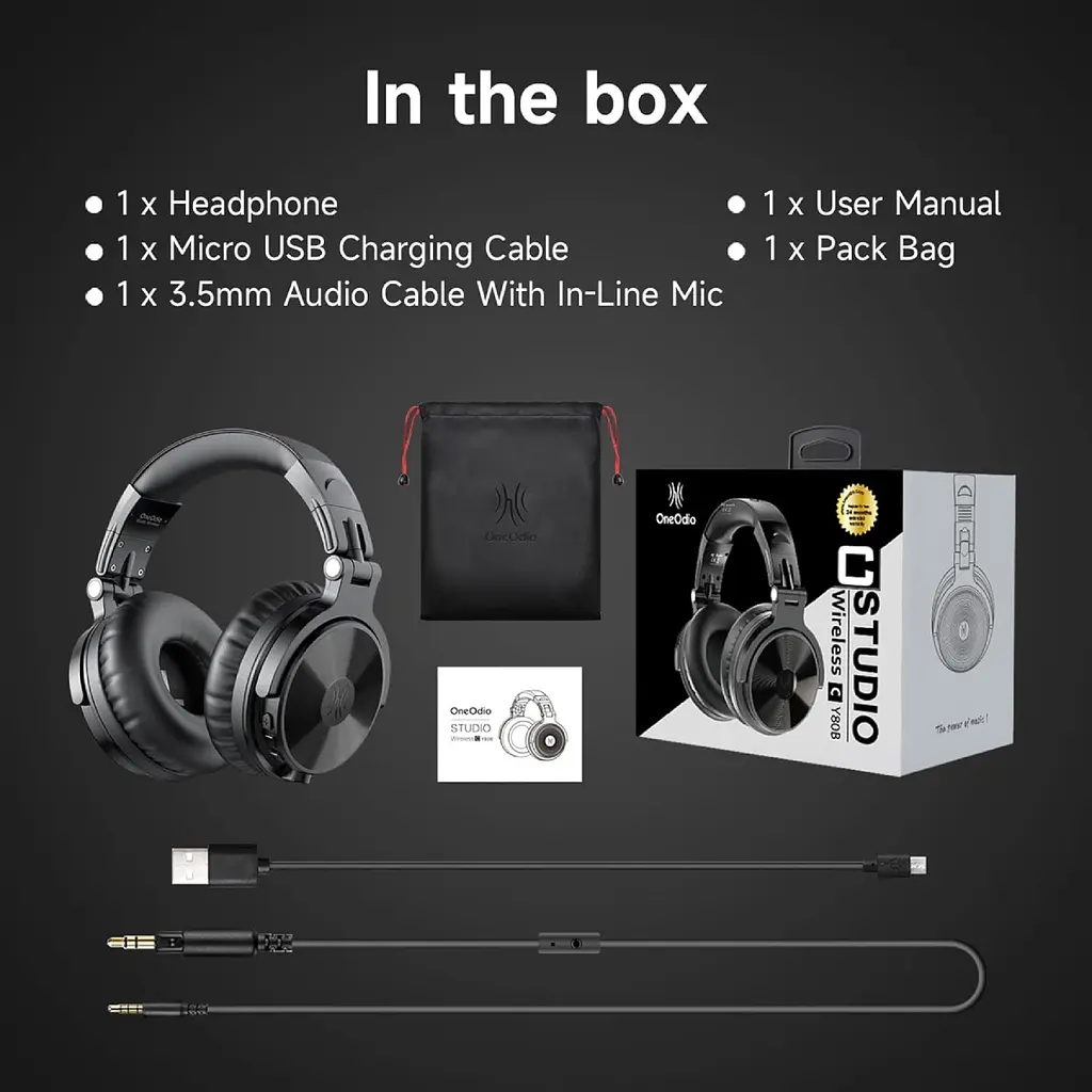 Гарнітура OneOdio Studio Pro C, Bluetooth+3,5мм, Black - фото 6
