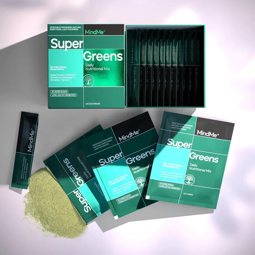 Щоденний мікс поживних речовин MindMe Super Green 140 г (14 пак. x 10 г) - фото 3