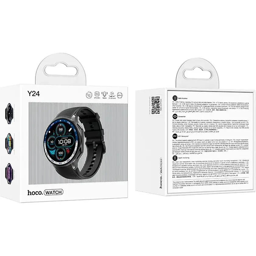 Смарт годинник Hoco Y24 Smart sports watch IP67 390mAh Black (35961_3605888) - фото 2