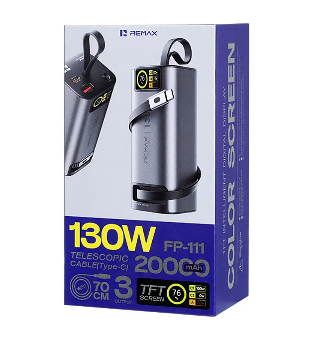Повербанк Remax FP-111 20000mAh Power Bank 130w PD+QC Black - фото 3