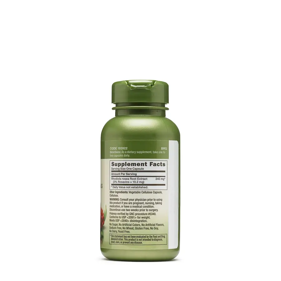 Натуральна добавка GNC Herbal Plus Rhodiola Extract 340 mg 100 капсул - фото 2